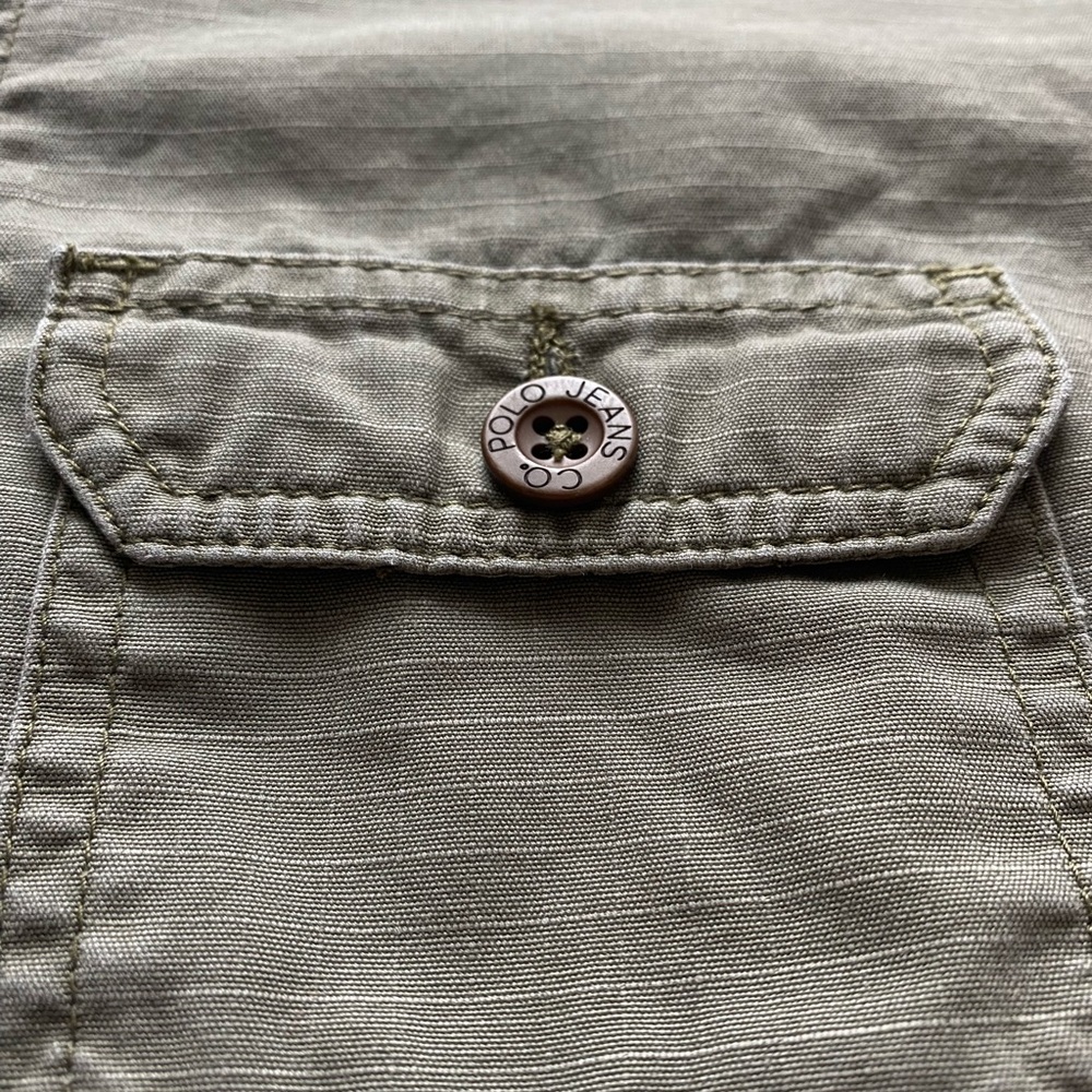 Y2K Polo Jeans Co Ralph Lauren Military Style Army Green Women’s Shorts 6 VTG - Picture 3 of 8